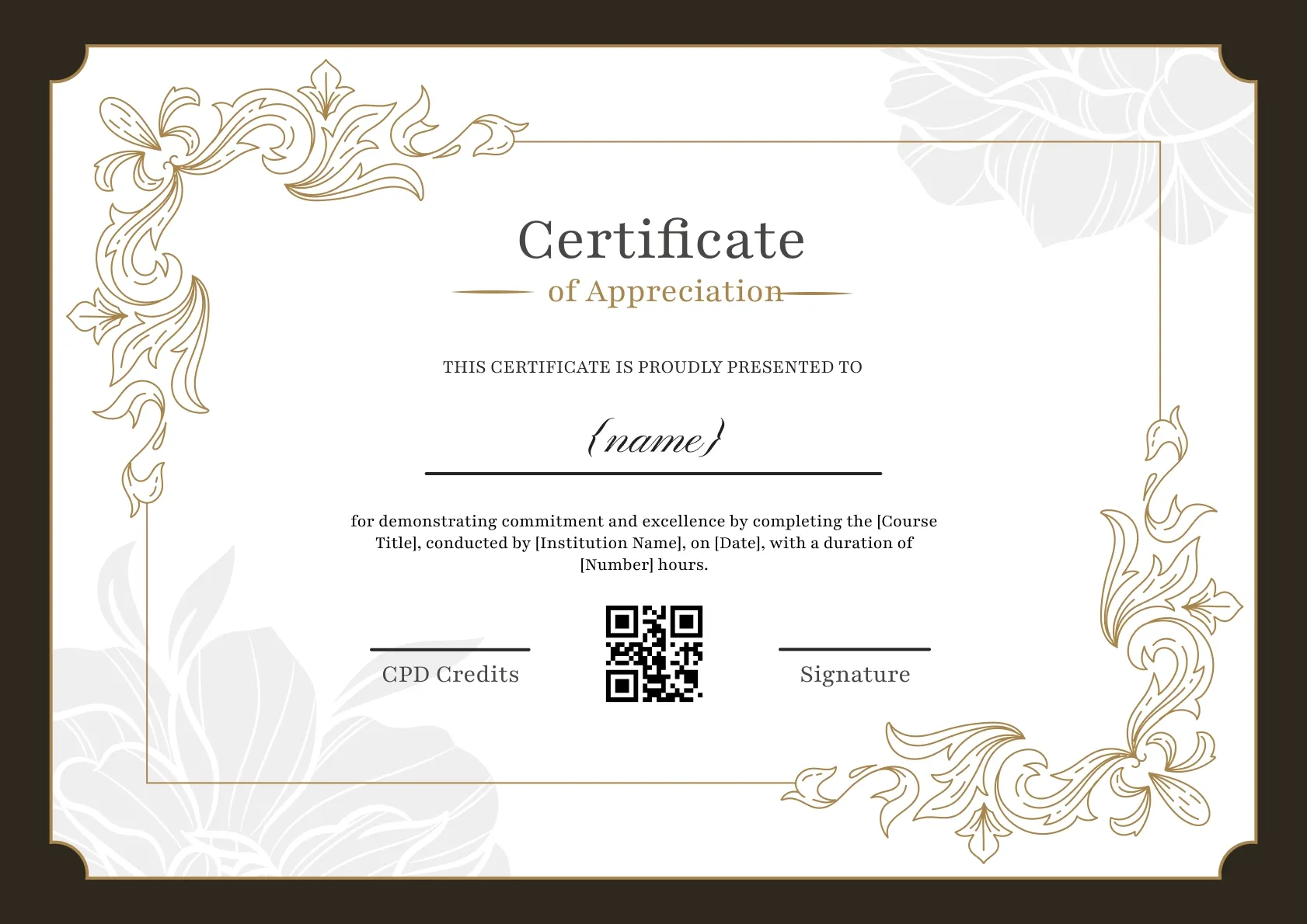 Professional and Decorative  CPD Certificate Template