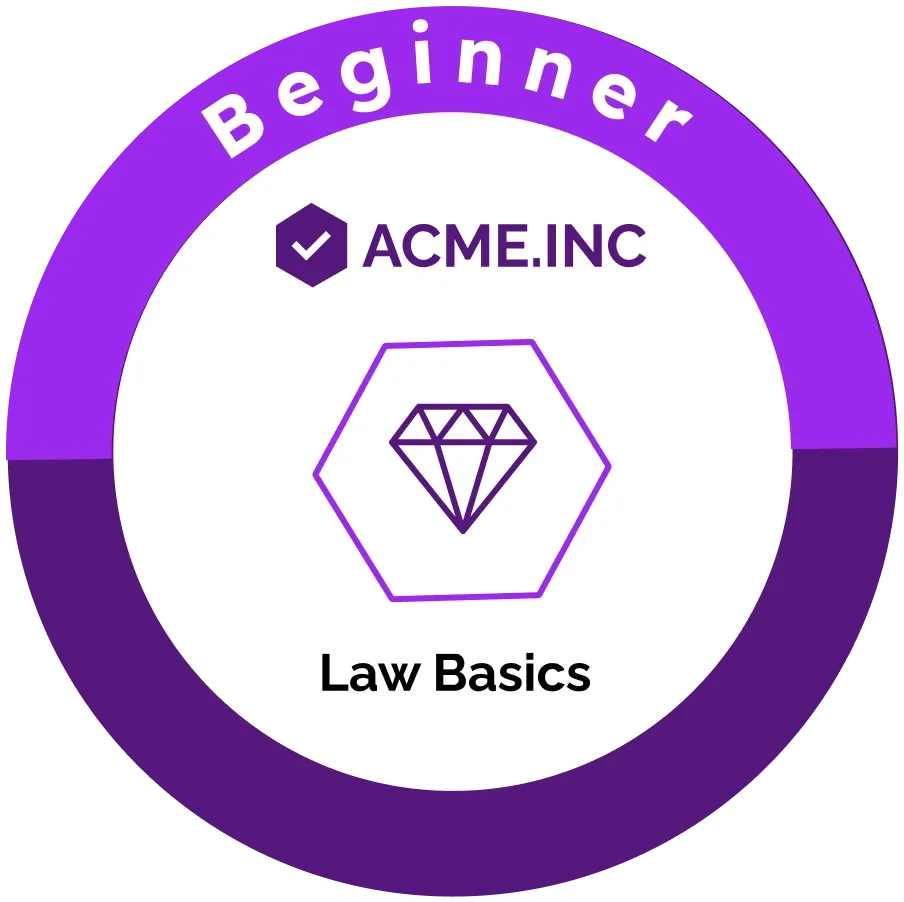 Professional and direct purple course completion badge template