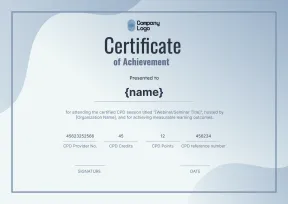 Professional and modern CPD certificate template