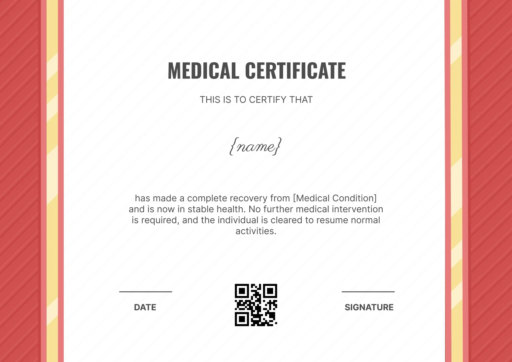 Professional and Polished Medical Certificate Template