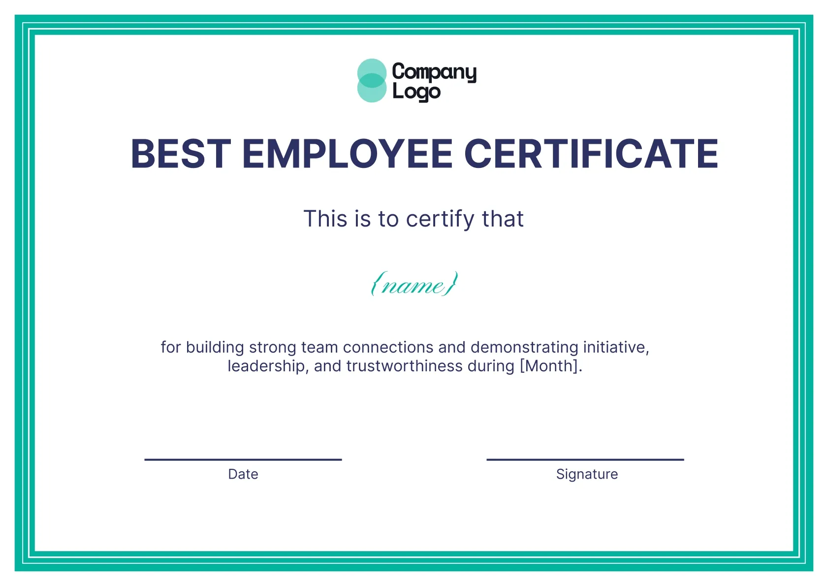 Professional and pristine best employee certificate template