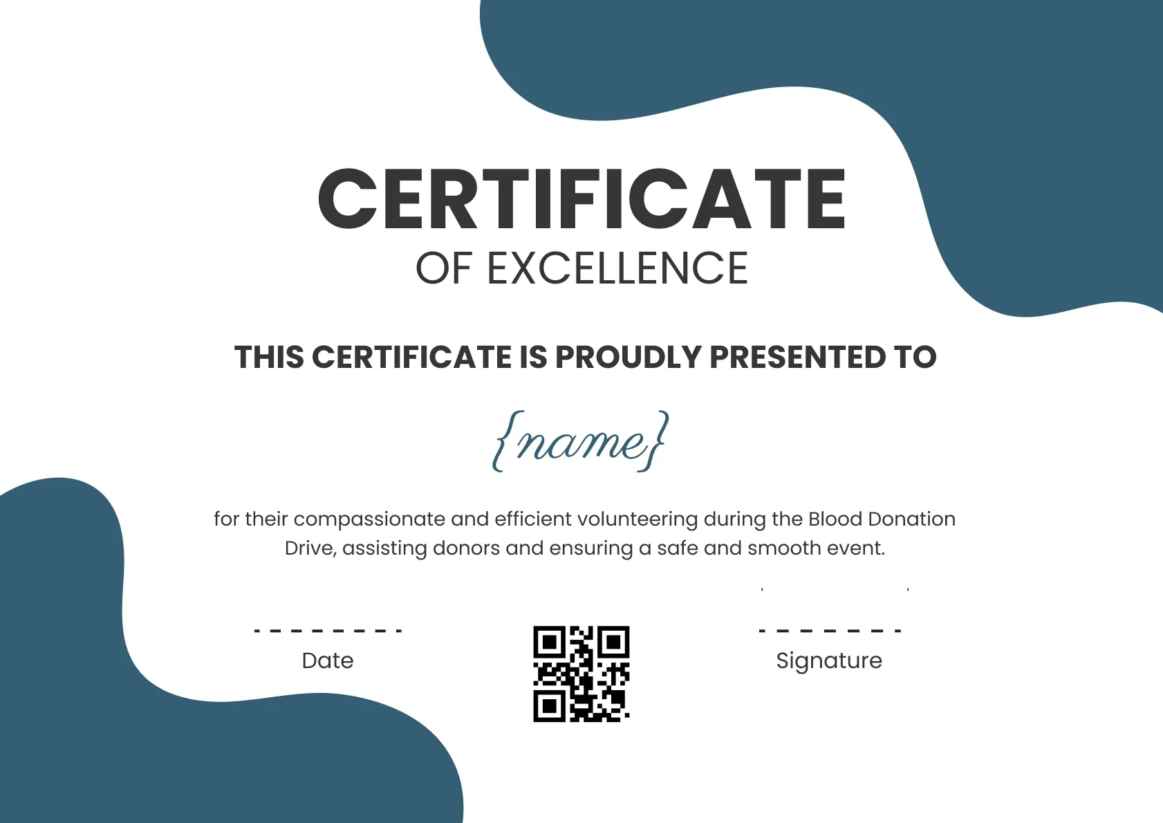 Professional and Refined Volunteering Certificate Template