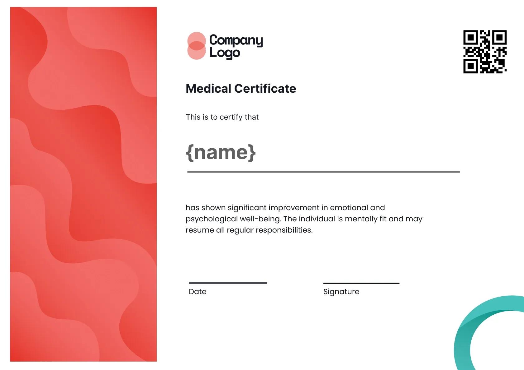 Professional and sophisticated medical certificate template