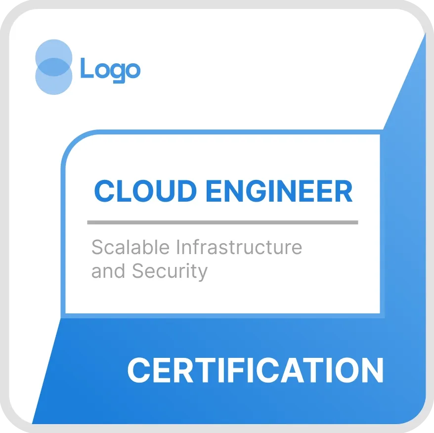 Professional and square blue training badge template