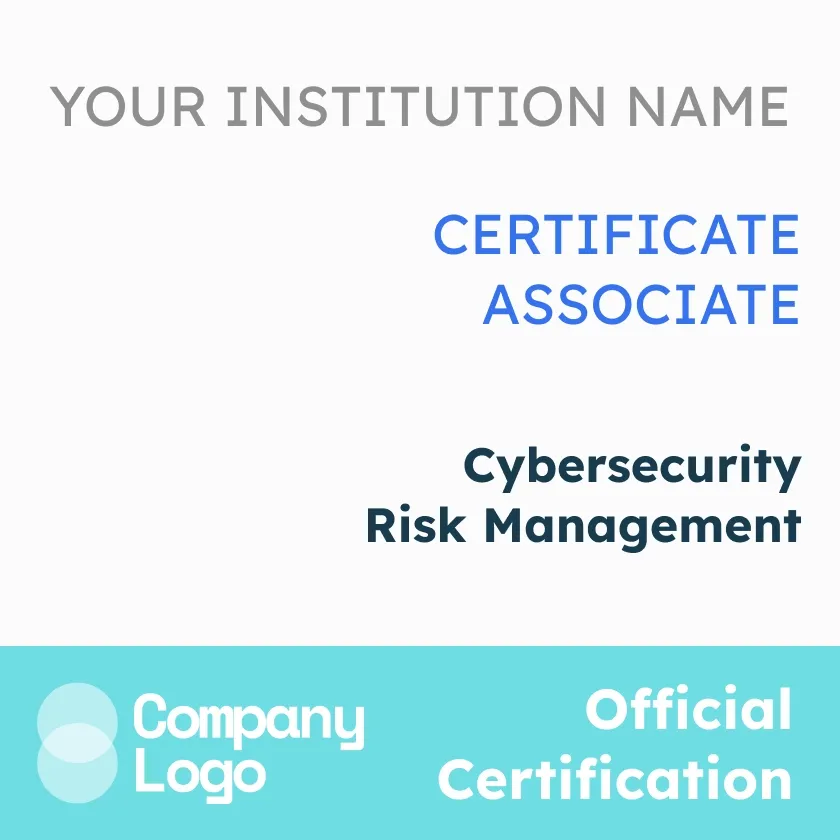 Professional and structured light blue badge