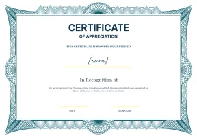 Professional and stylish certificate of participation template