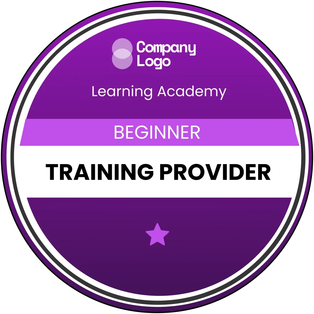 Professional and superior purple training badge template