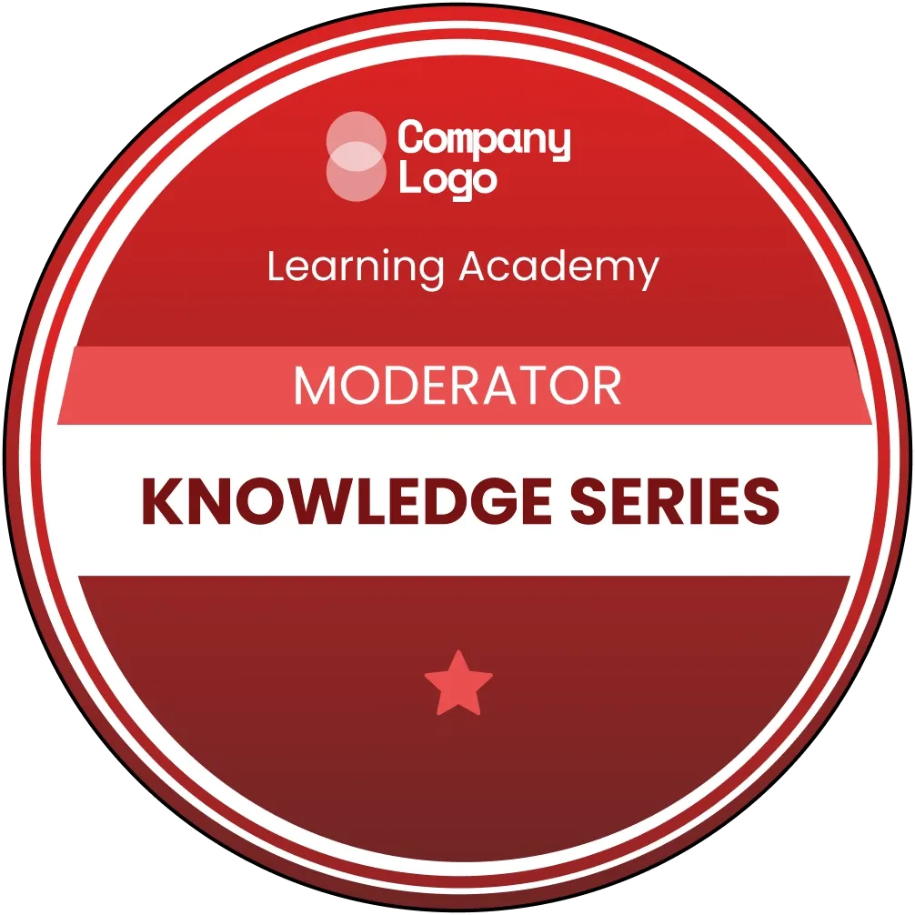 Professional and superior red training badge template