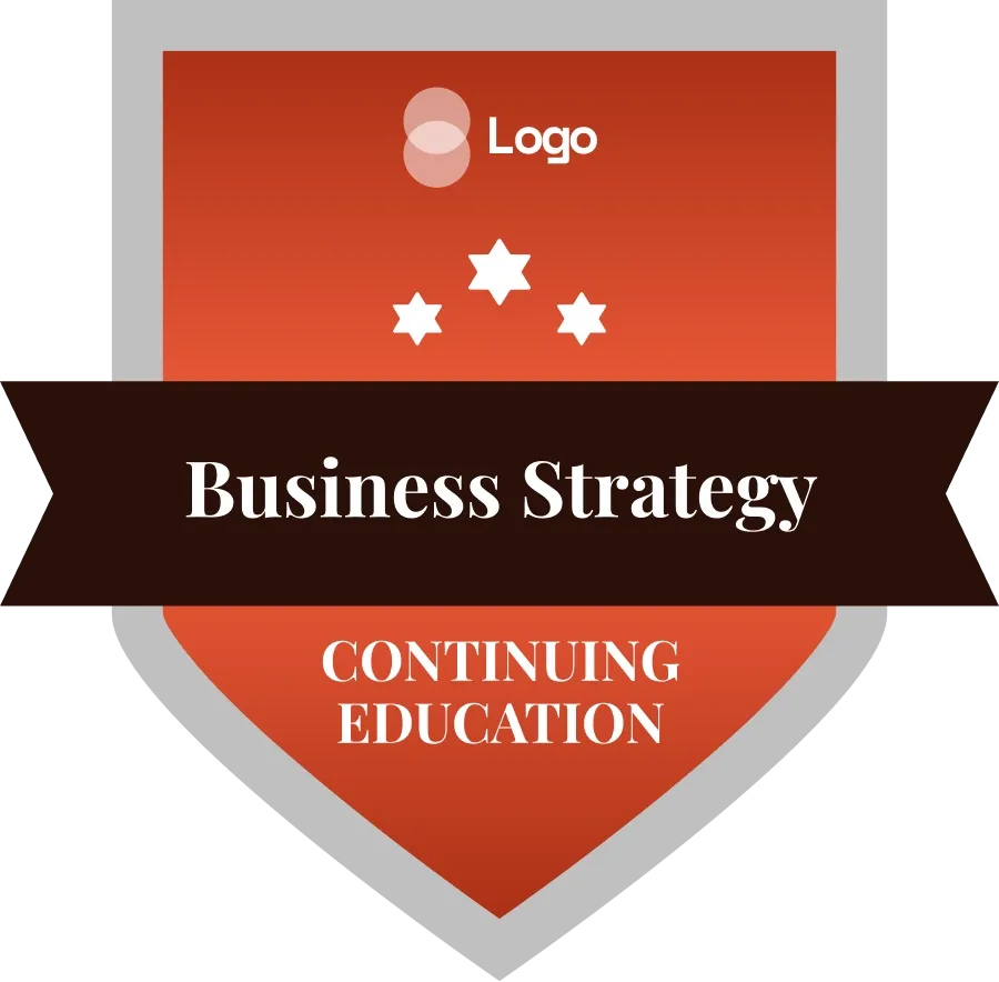 Professional and timeless red achievement badge template