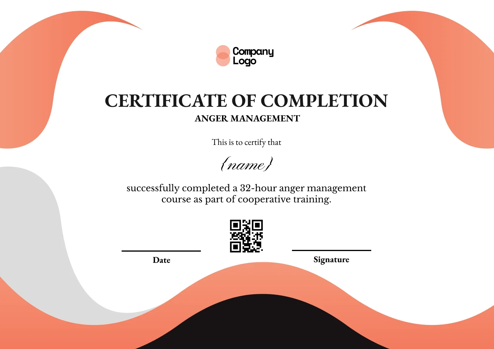 Professional Emotional Strength Certificate Template