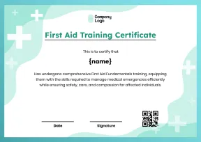Professional-Grade First Aid Trainer Certificate Template