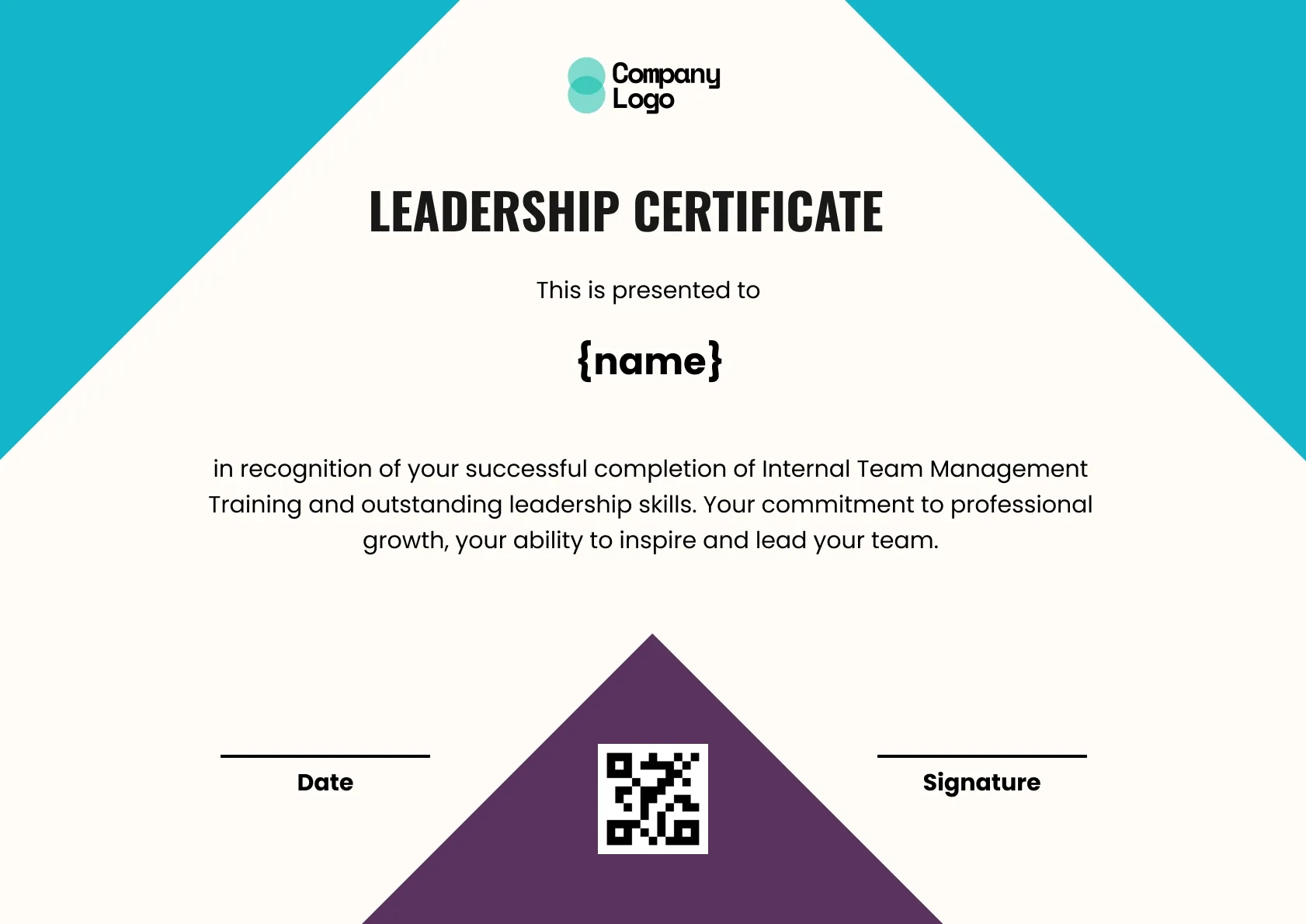 Purpose-Driven Leadership Certificate Template