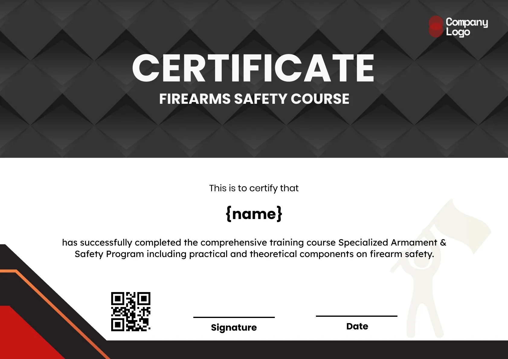 Qualified Safe Handling Certificate Template