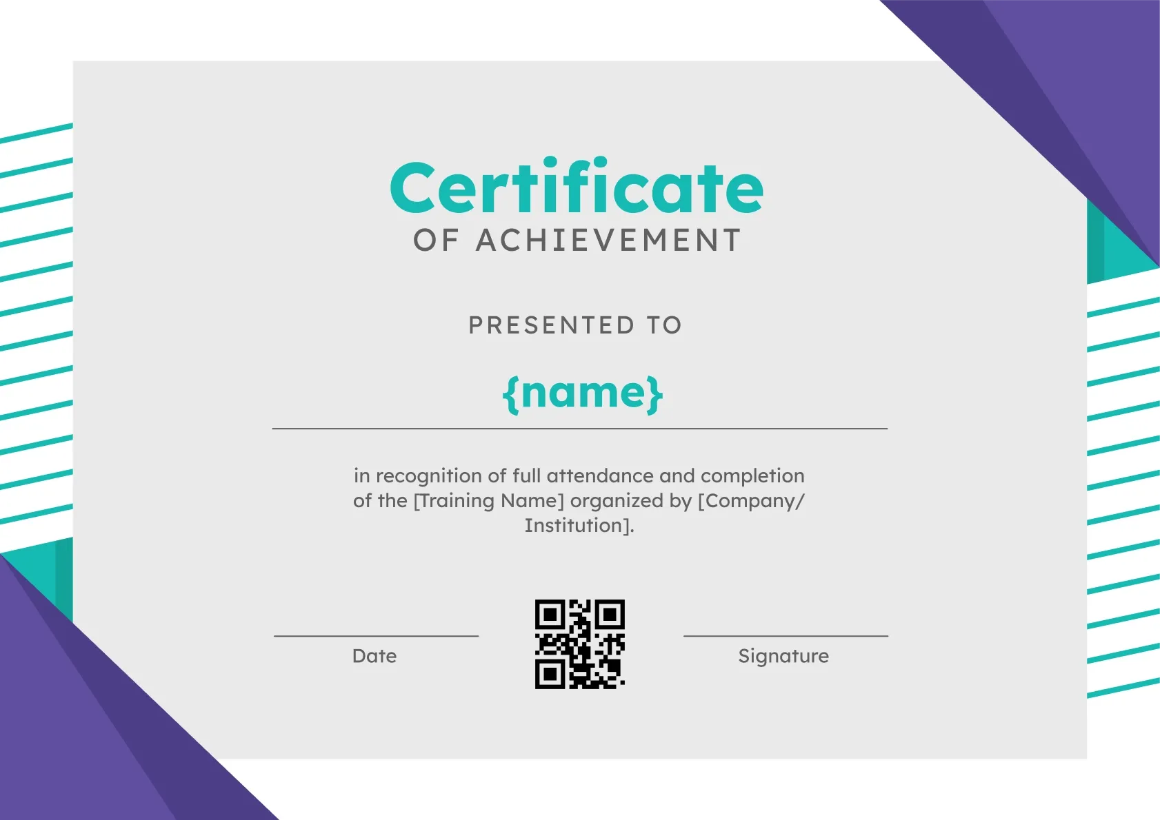 Refined and modern course completion certificate template