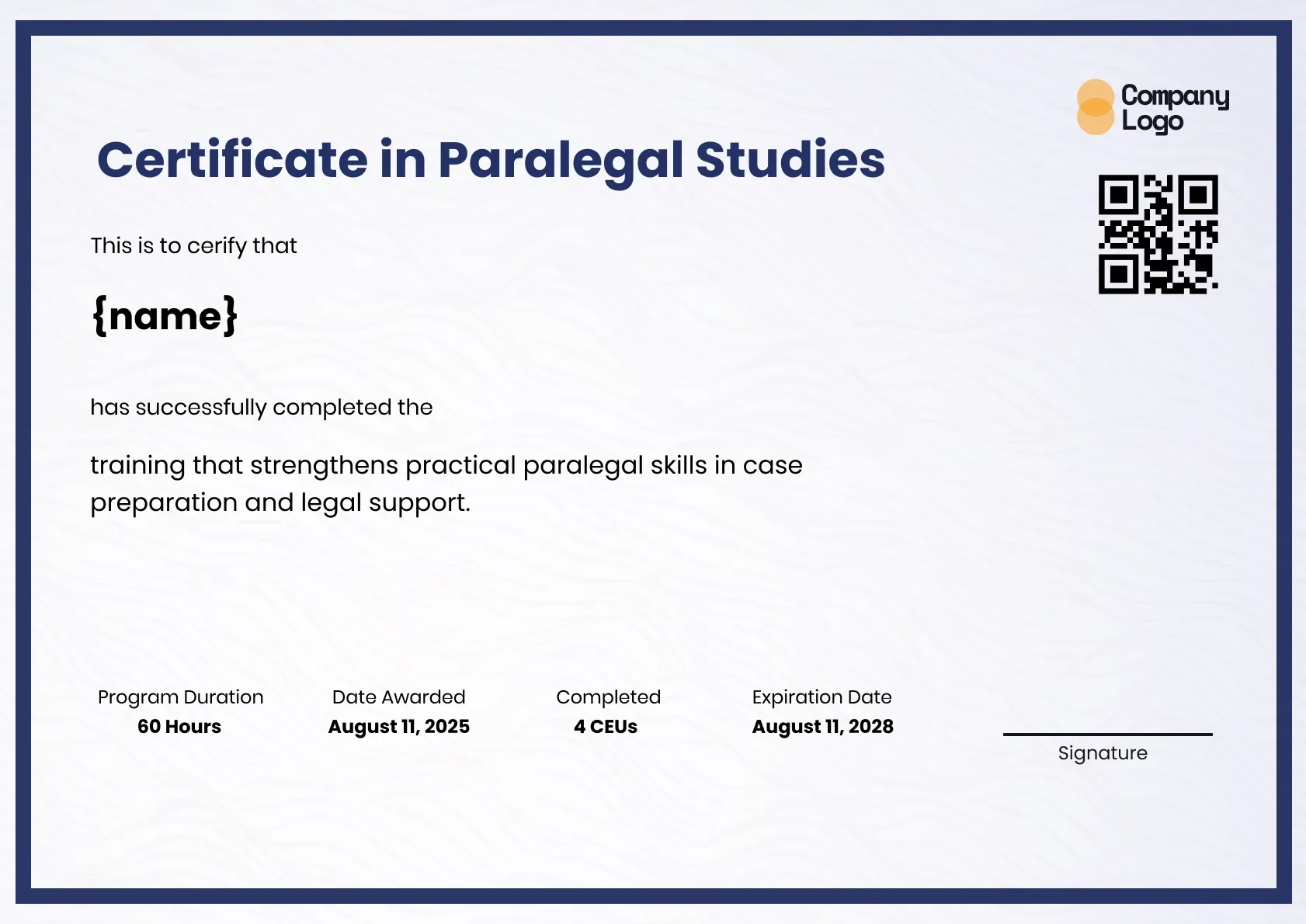 Refined Paralegal Completion Template
