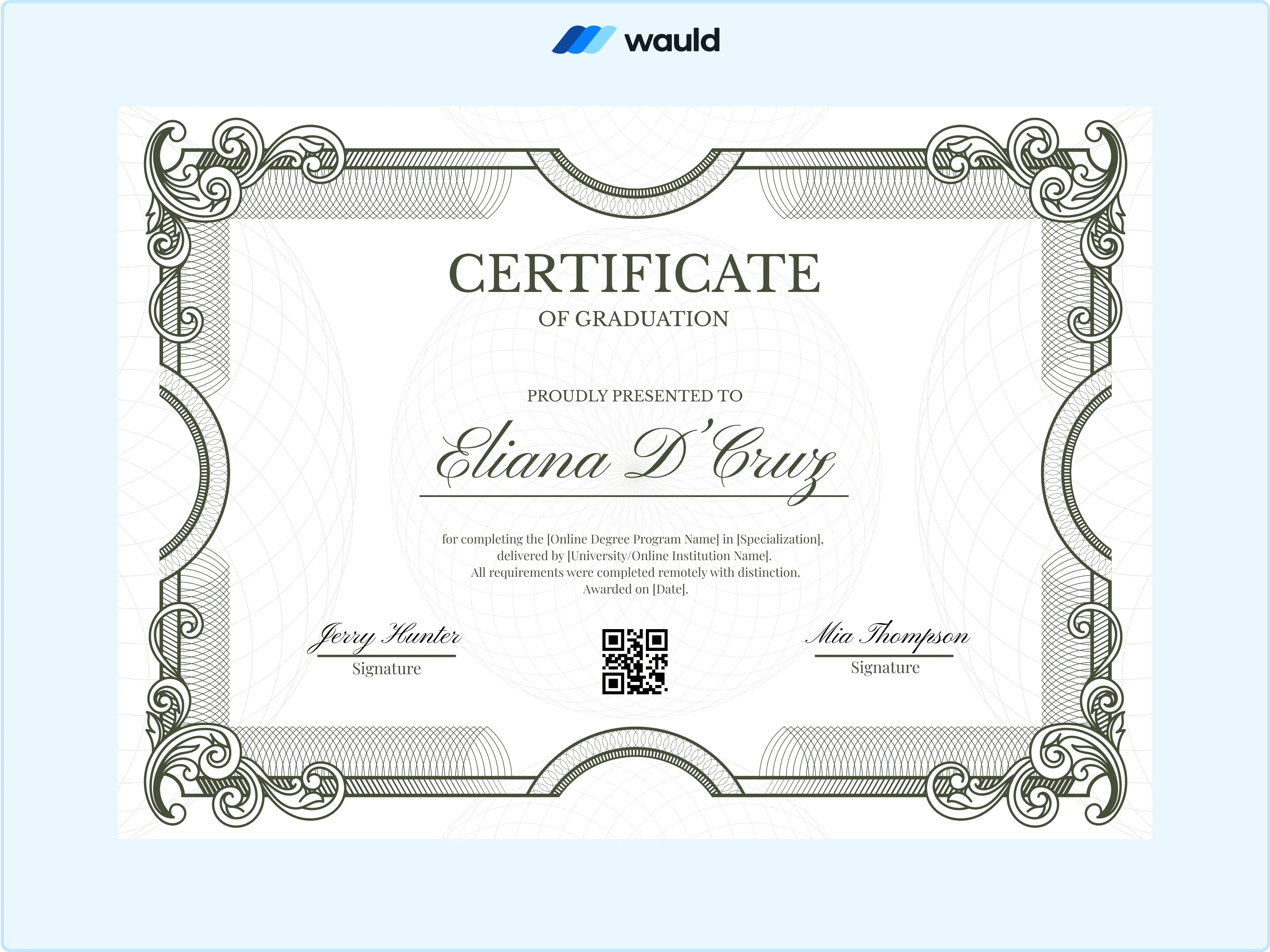 Wauld - Elegant graduation certificate