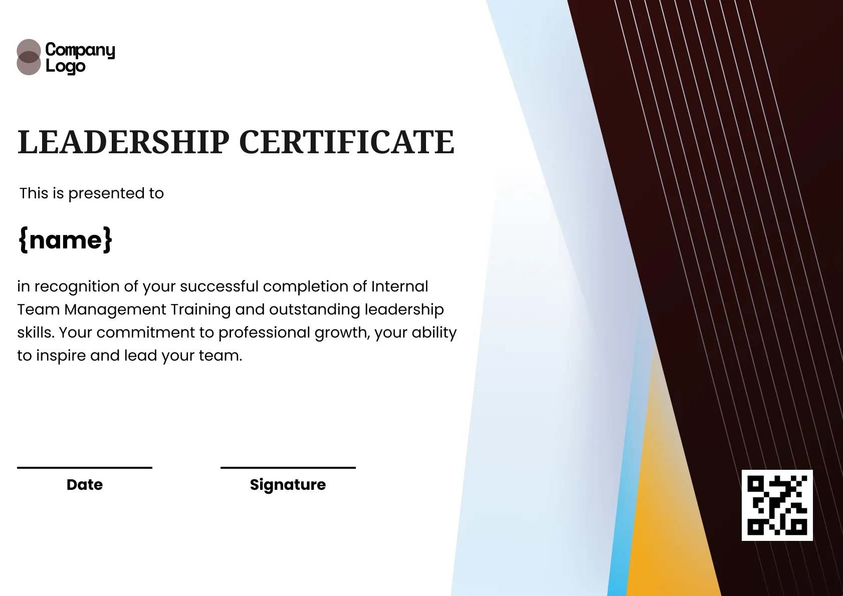 Remarkable Leadership Recognition Certificate Template