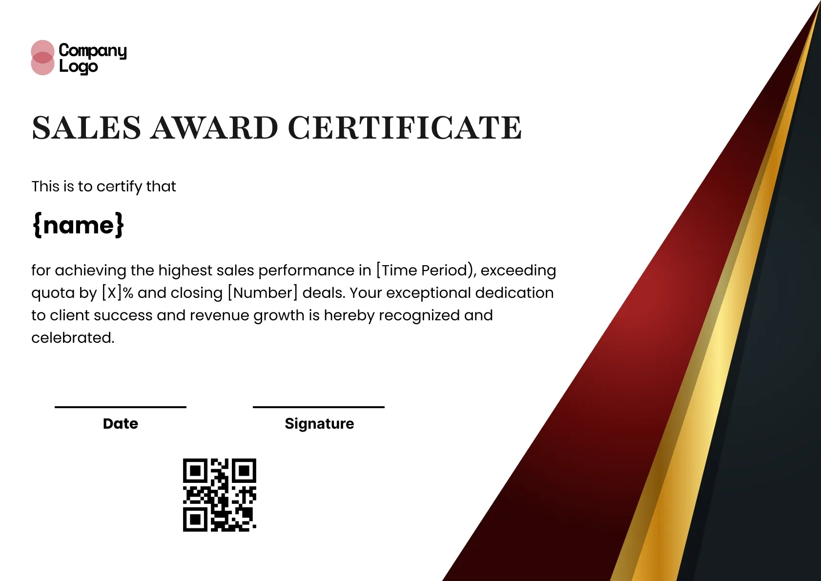 Remarkable Sales Success Certificate Template