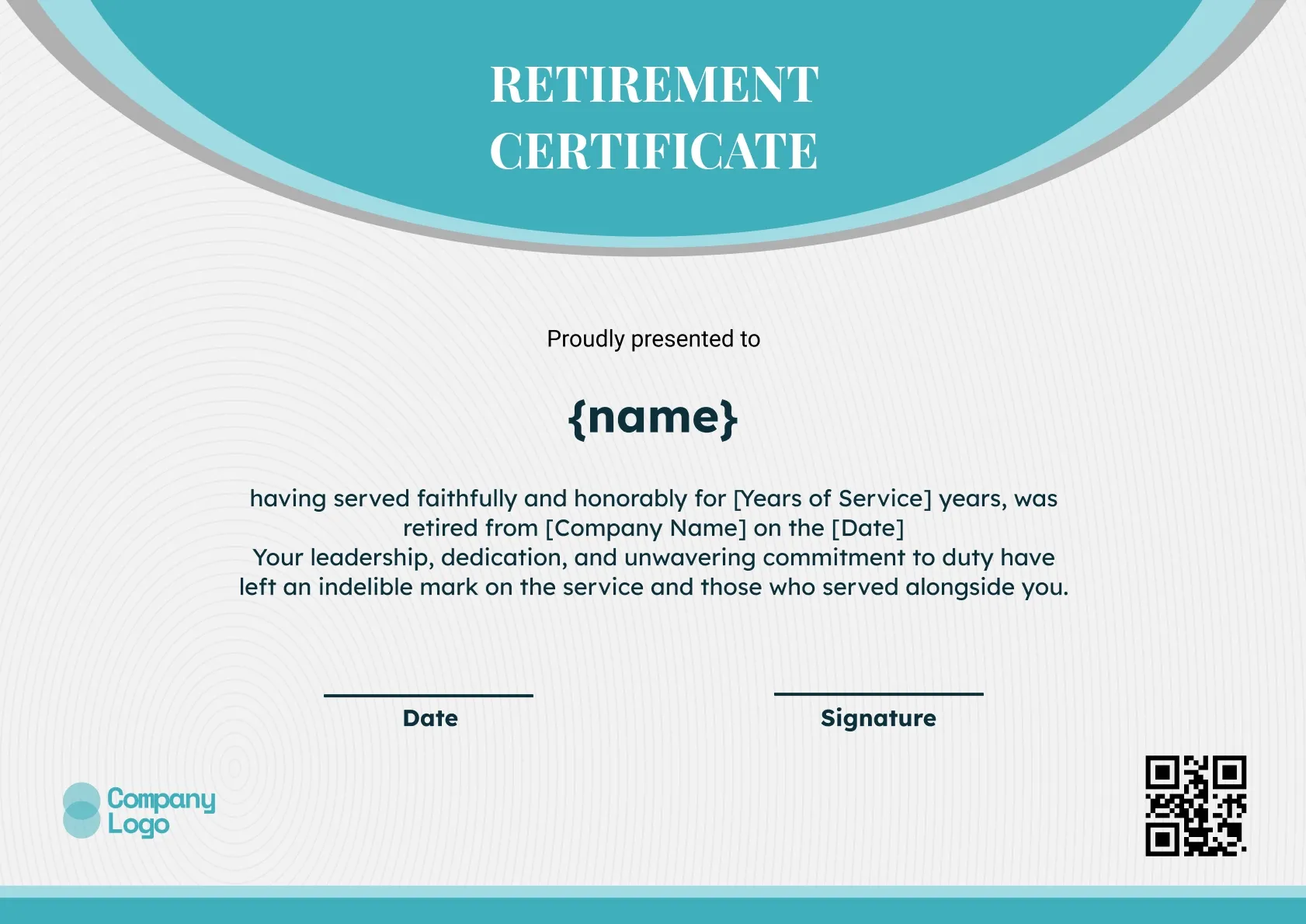 Respected Retirement Tribute Certificate Template
