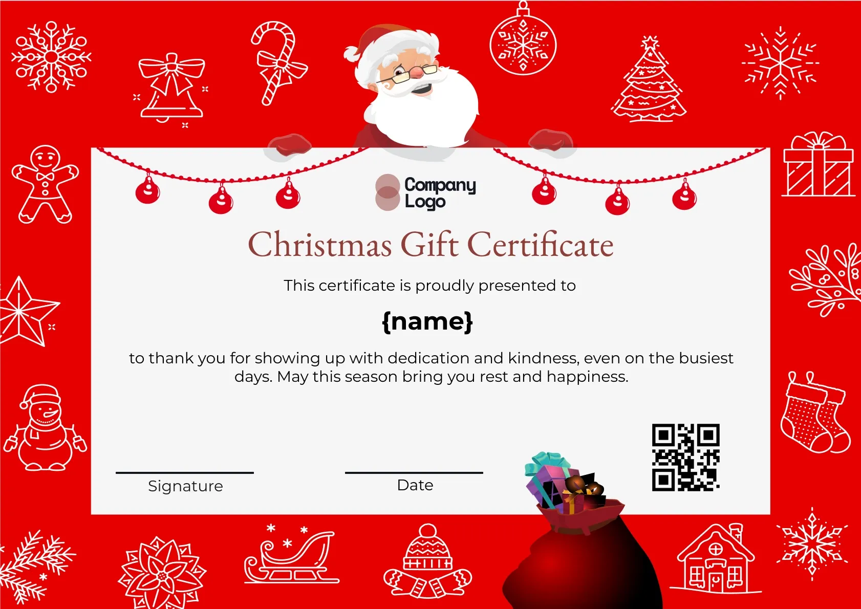 Santa-Themed Christmas Certificate Template
