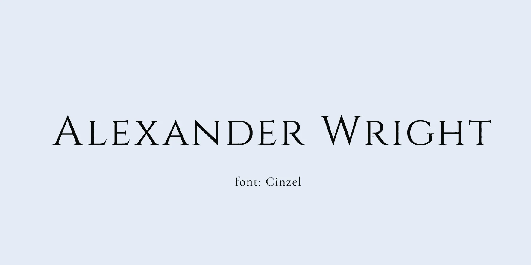 Sample name signed in a cursive signature font on a light background, with the font name labeled below.