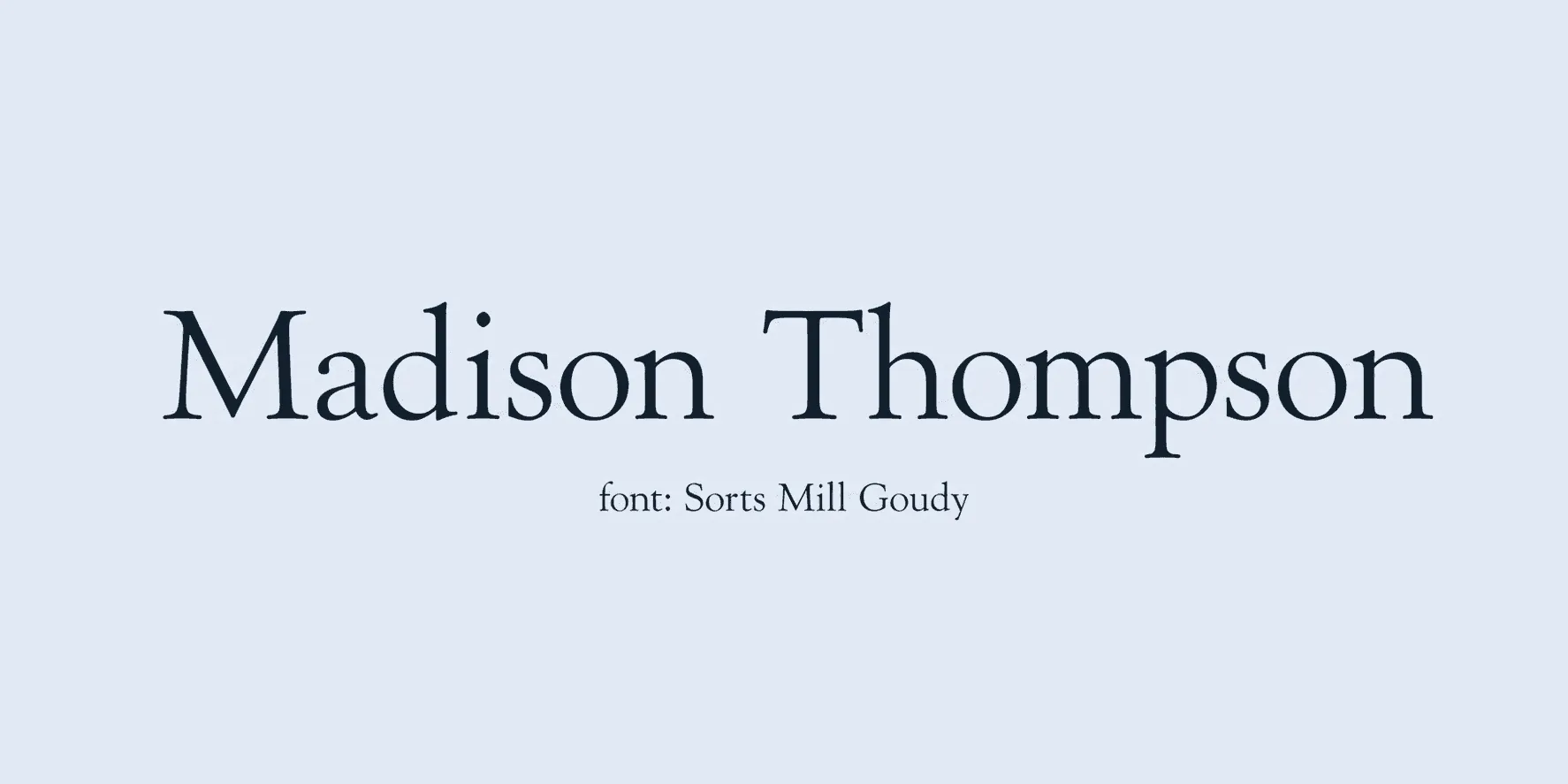 Sample name signed in a cursive signature font on a light background, with the font name labeled below.