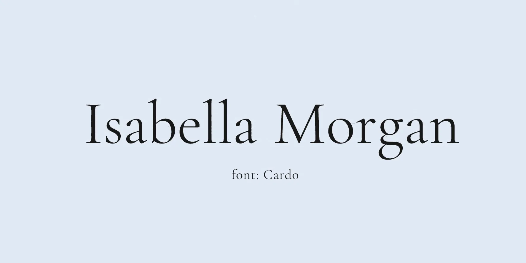 Sample name signed in a cursive signature font on a light background, with the font name labeled below.