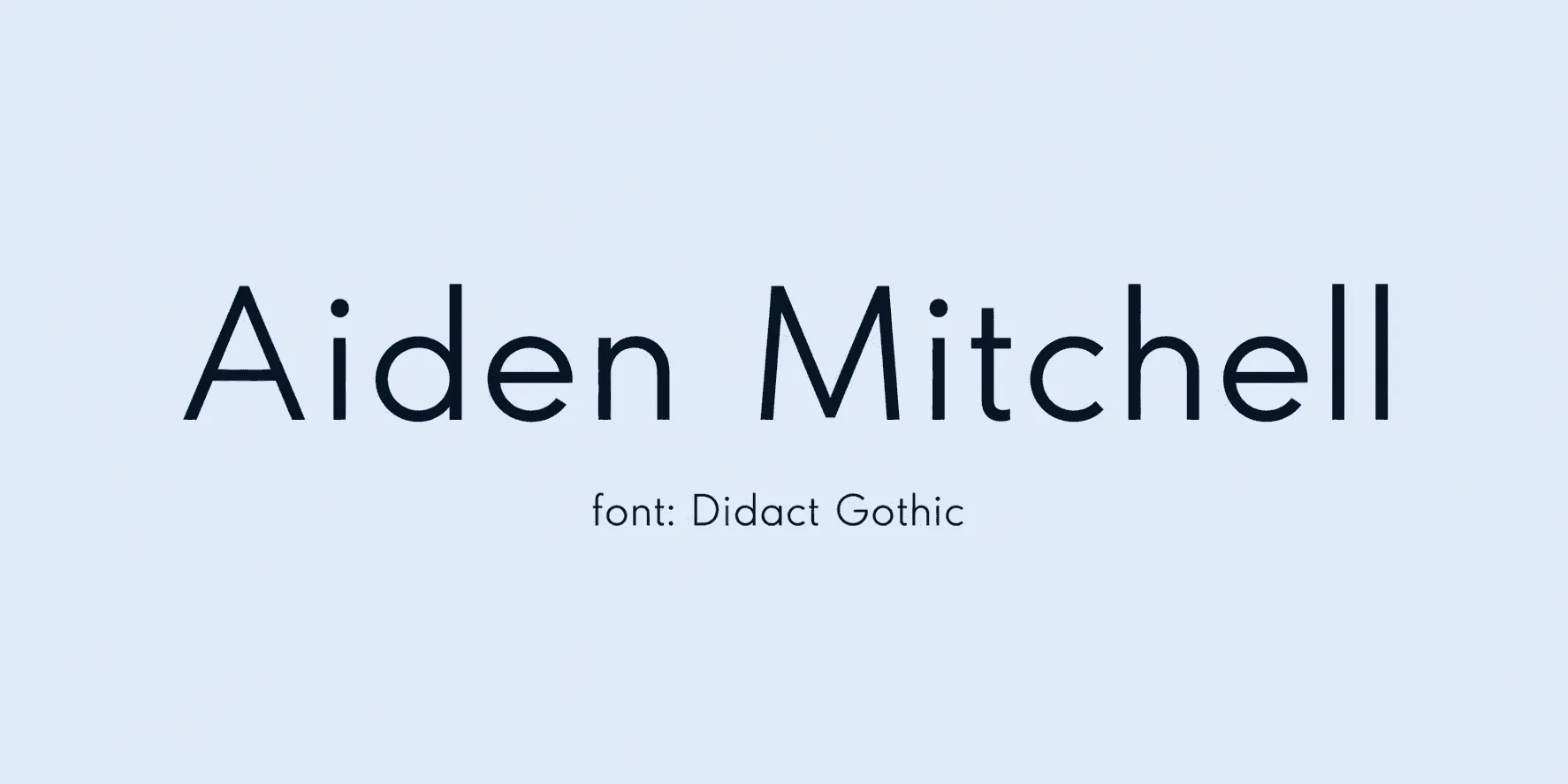 Sample name signed in a cursive signature font on a light background, with the font name labeled below.