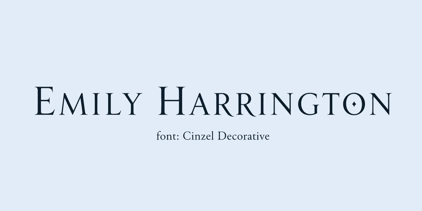 Sample name signed in a cursive signature font on a light background, with the font name labeled below.
