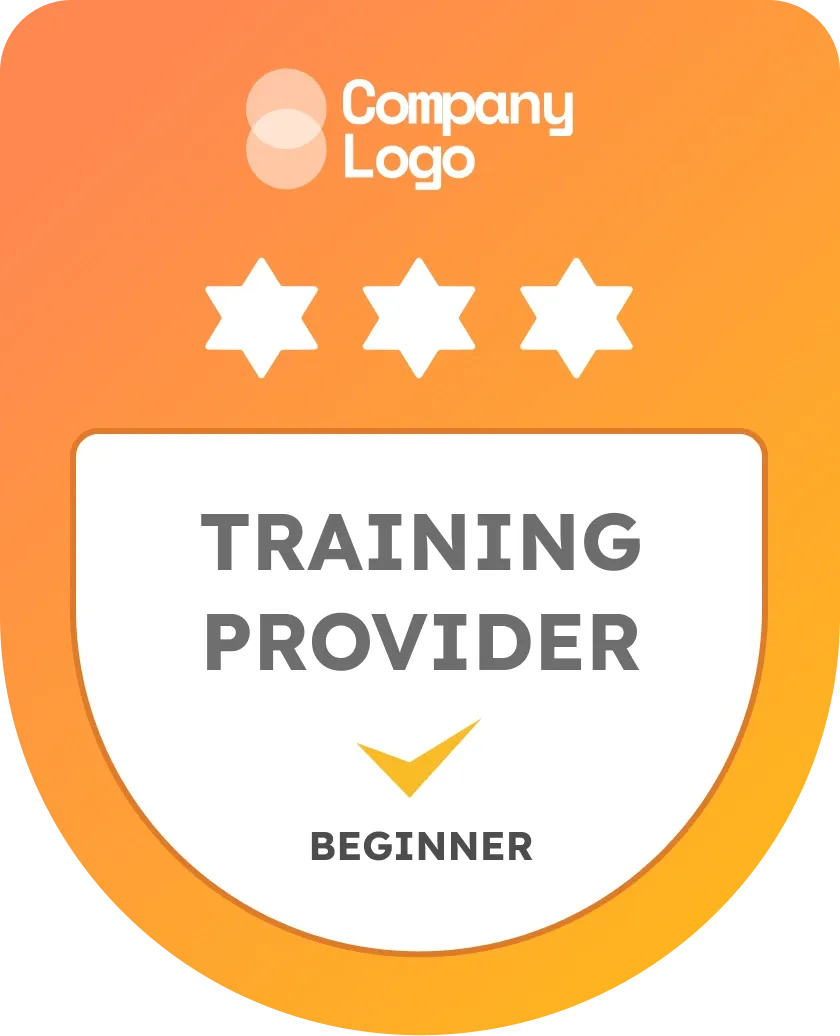 Simple and bright orange completion badge template