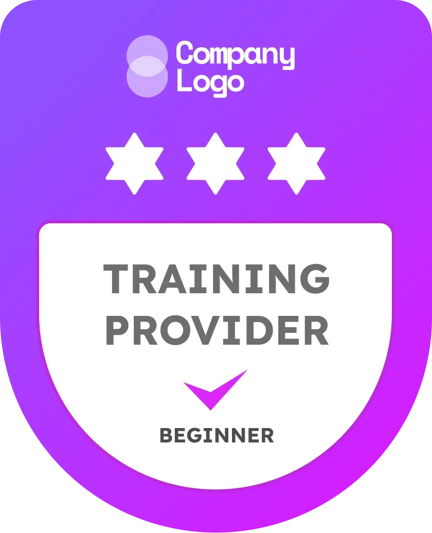 Simple and bright purple completion badge template