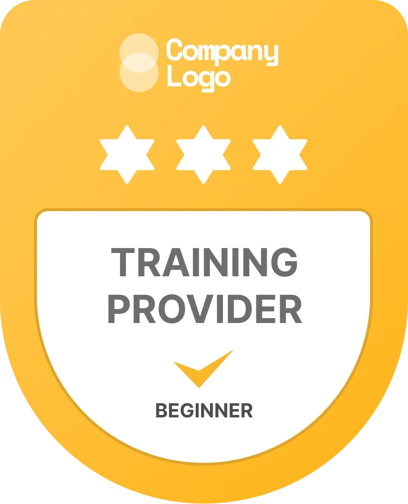 Simple and bright yellow completion badge template