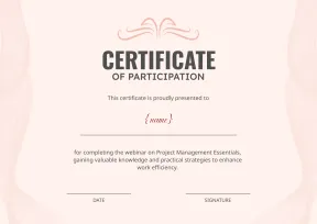 Simple and calm webinar completion certificate template