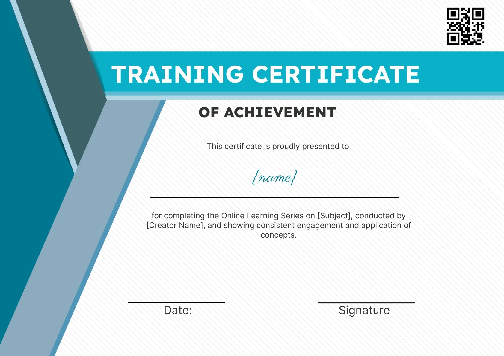 Simple and clean training certificate template
