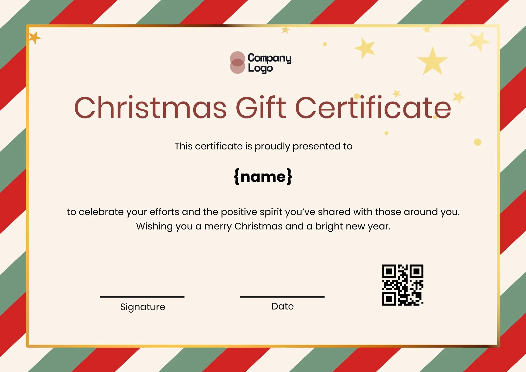 Simple and effective christmas gift certificate