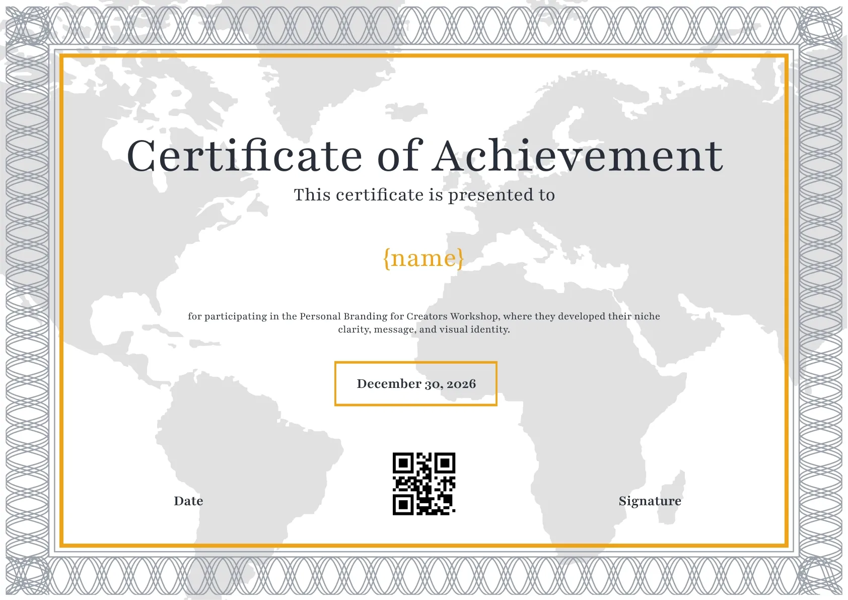Simple and professional achievement certificate template