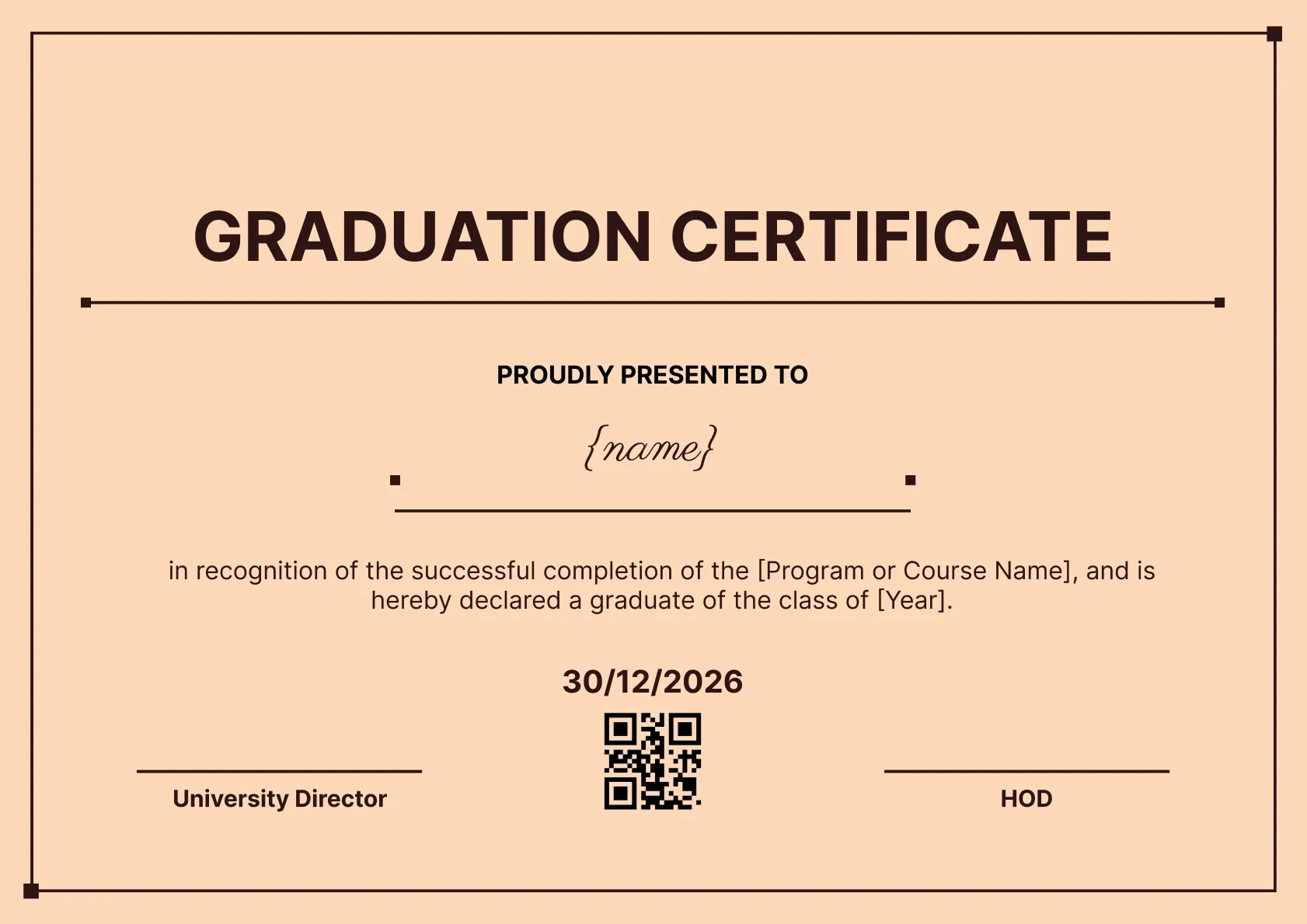 Simple and professional graduation certificate template