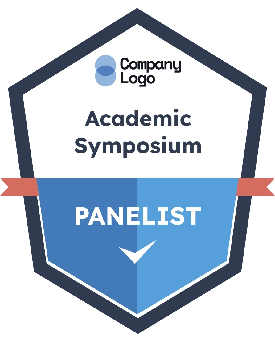 Simple blue course completion badge template