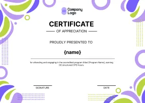 Sophisticated and colorful cpd certificate template
