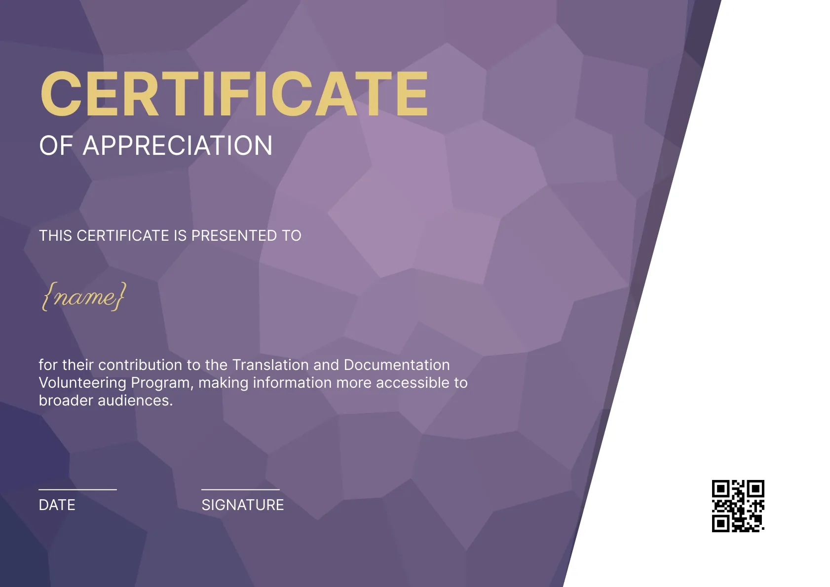 Sophisticated and stylish certificate of appreciation template