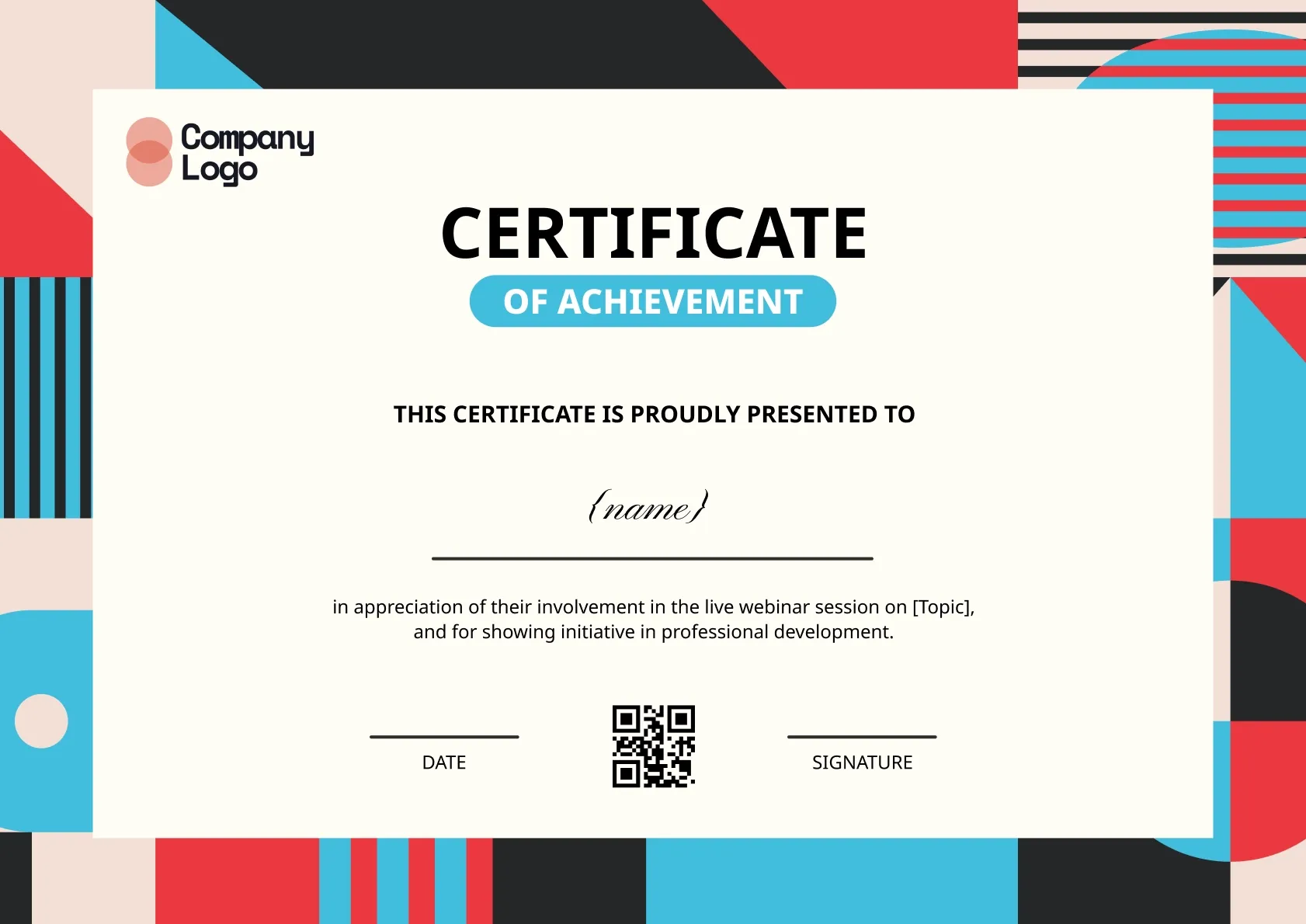 Sophisticated and vibrant webinar participation template