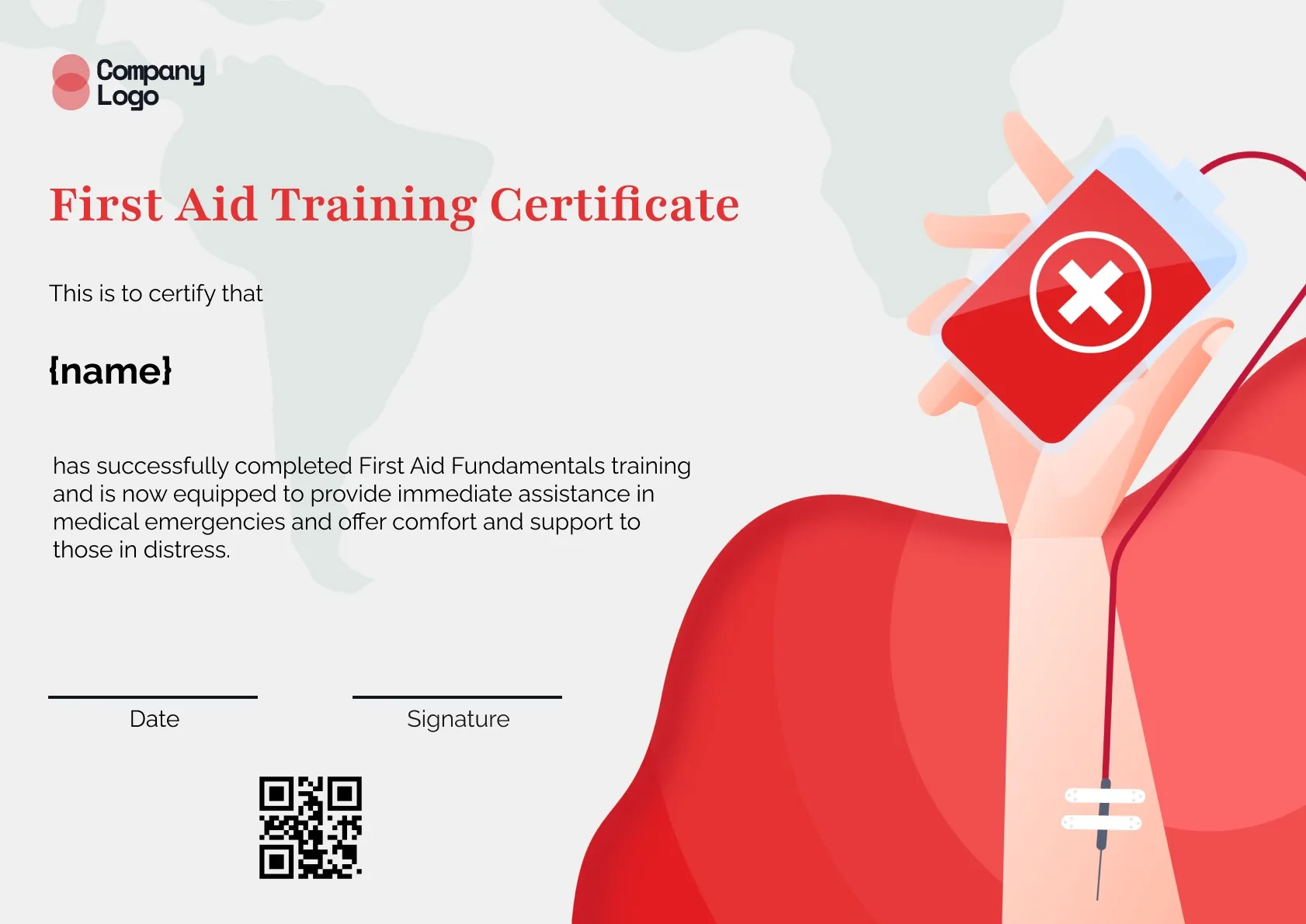 Standard First Aid Trainer Certificate Template