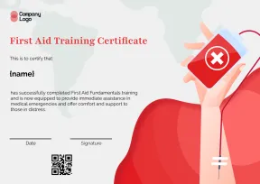 Standard First Aid Trainer Certificate Template