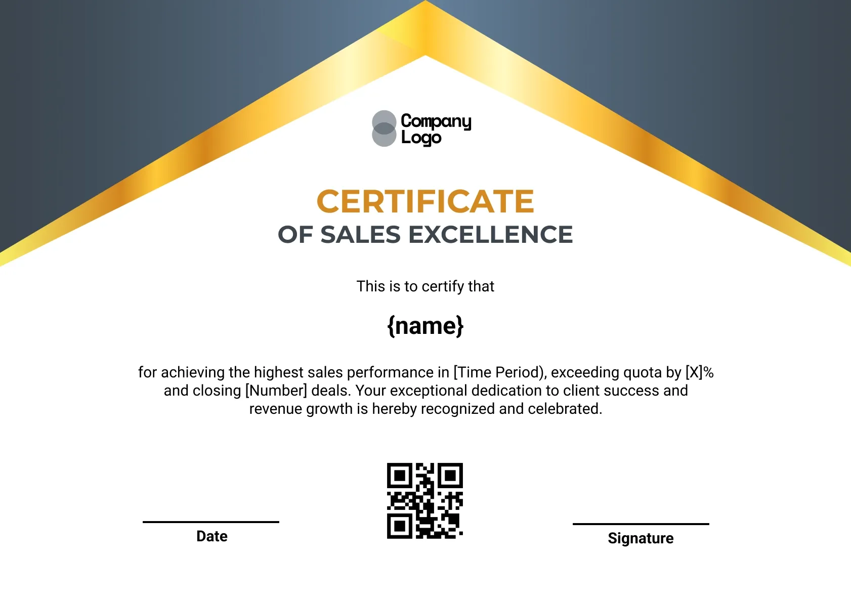 Stellar Sales Achievement Certificate Template