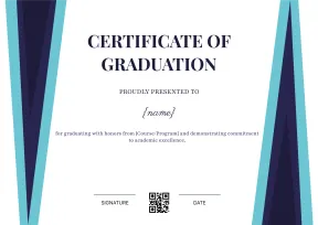 Structured and formal certificate of graduation template