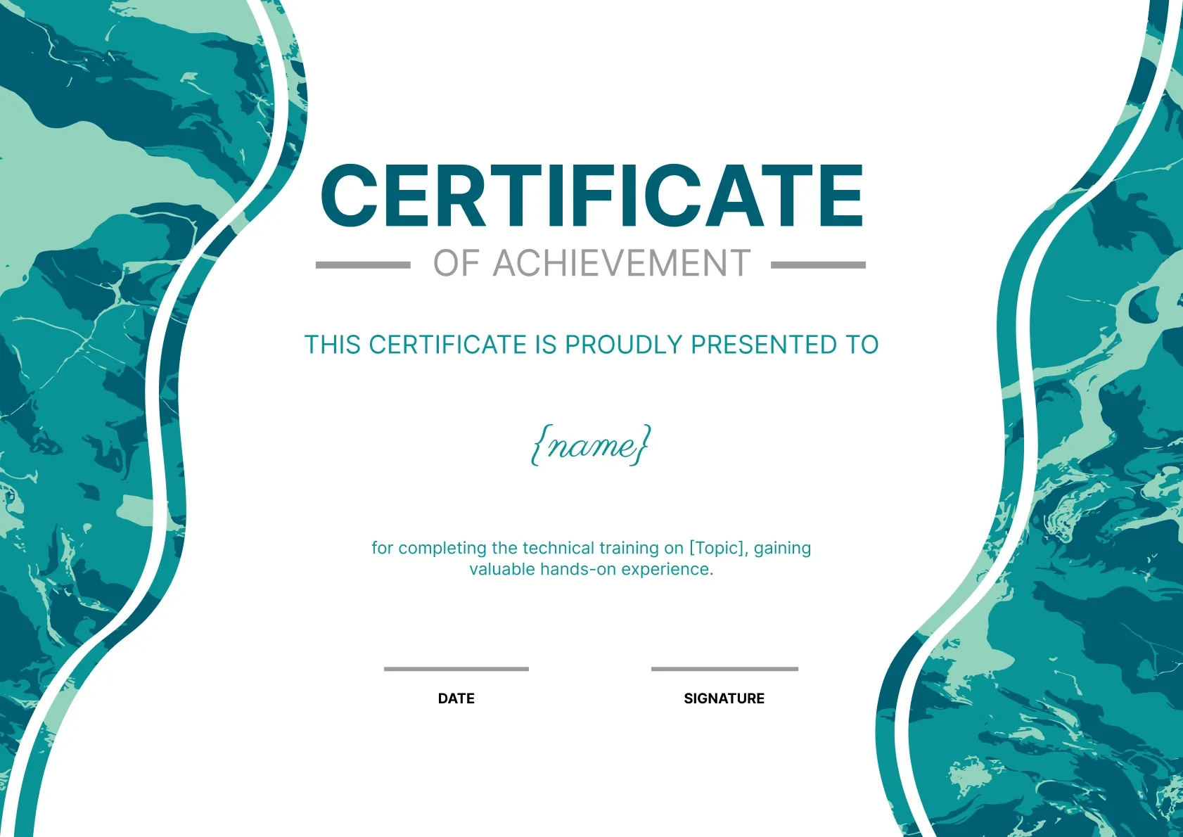 Stylish and sophisticated certificate of training completion