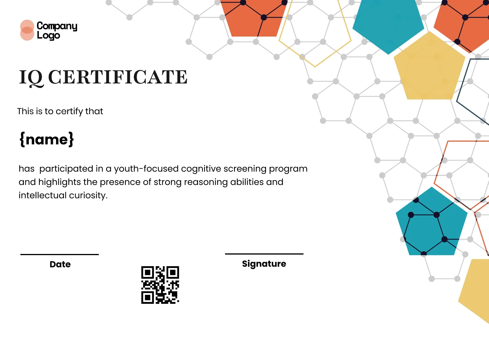 Superior Cognitive Performance Certificate Template
