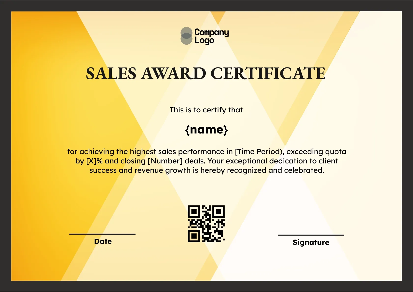Superior Sales Performance Certificate Template