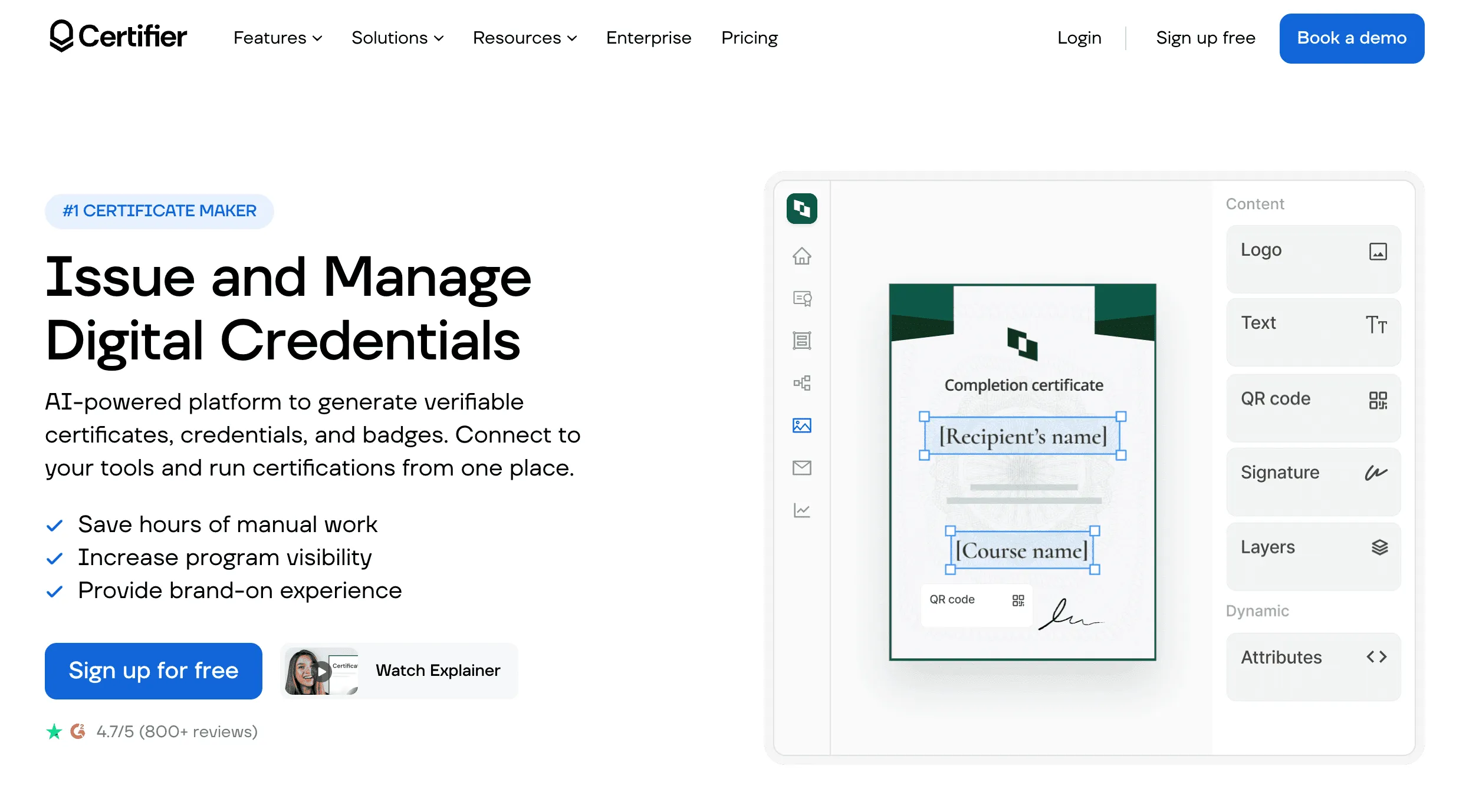 Certifier Home Page 