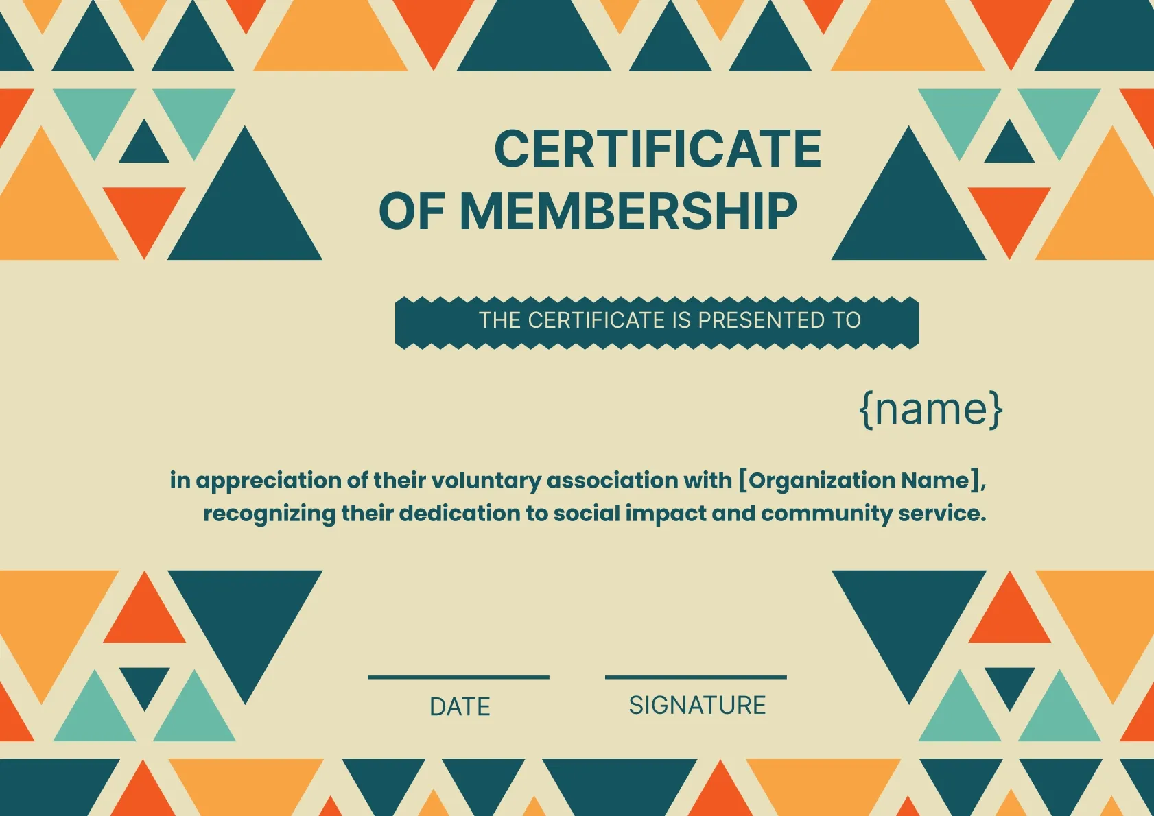 Traditional and Multicolored Certificate of Membership
